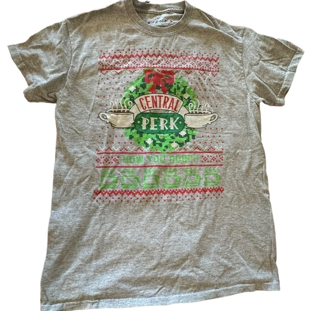 Friends women's medium grey Christmas t-shirt - Picture 1 of 4